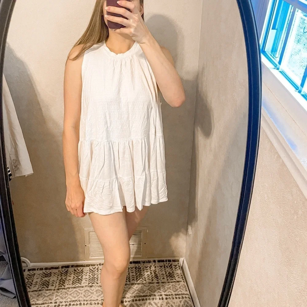 Free People Right On Time Tunic Top White
